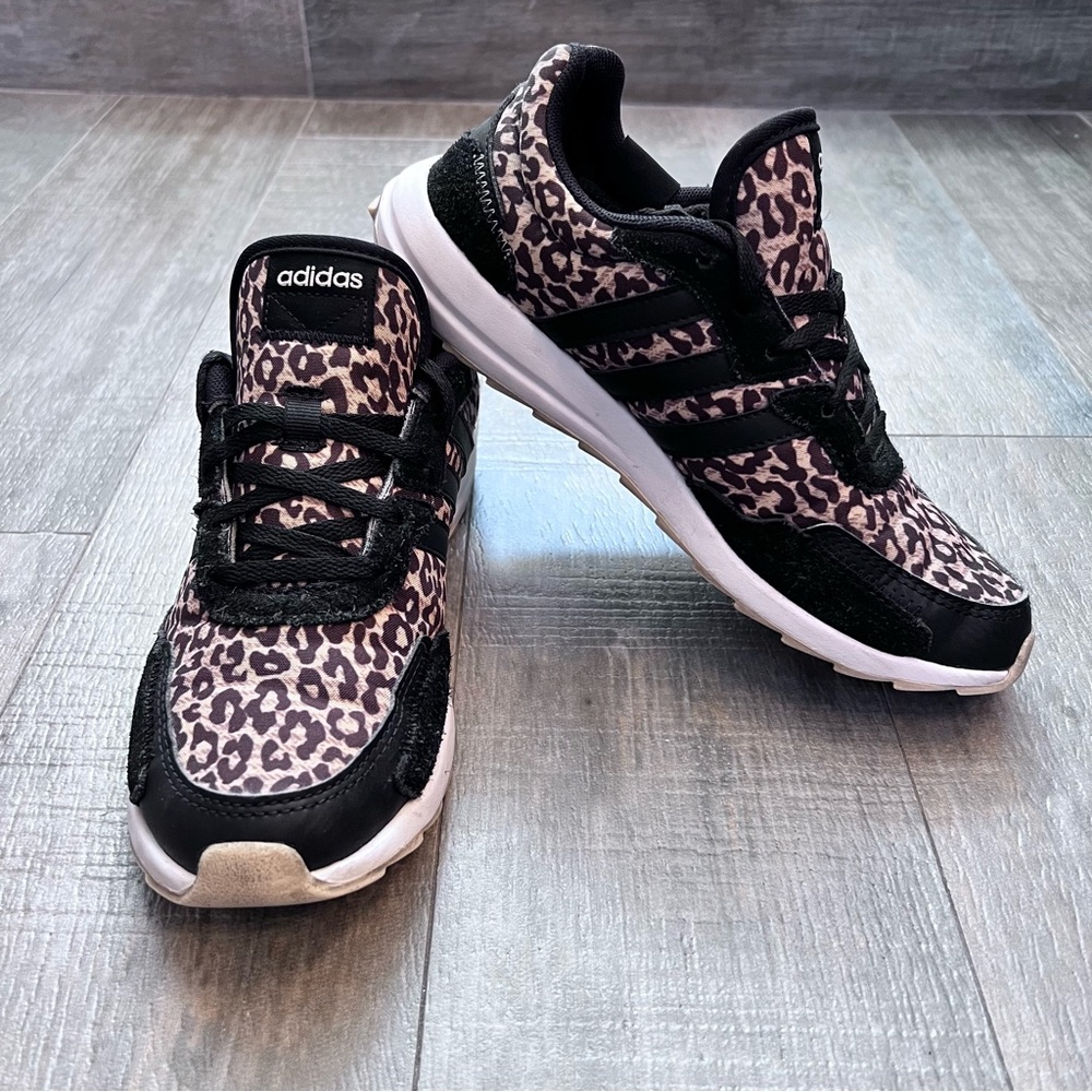 Adidas Women's Leopard Print Sneakers - Black and White